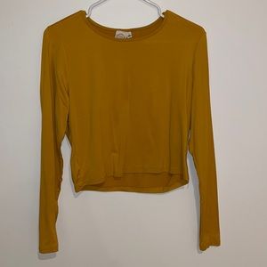 💖Bundle It!💖 Yellow Long Sleeve Cropped Shirt
